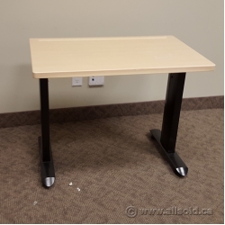Inscape Blonde and Black Height Adjust Training Table 36x23"